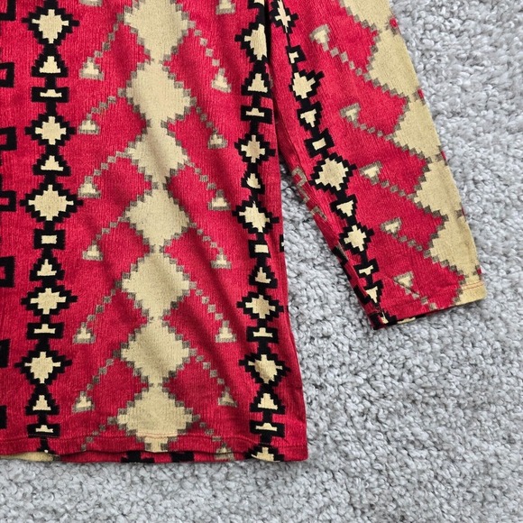 Lauren Ralph Lauren Shirt Womens XL Ruffle Collar Long Sleeve Aztec Southwestern - Picture 2 of 11